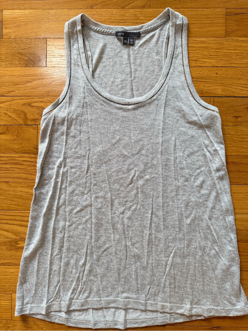 Vince Light Gray Scoop Neck Tank Top